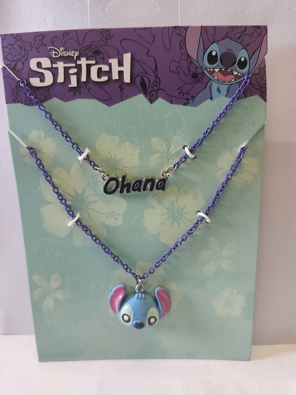 Disney Stitch Ohana Kids & Stitch Purple Necklace Set